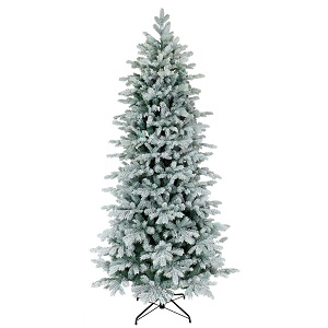 6.5FT Slim Flocked Kelford Fir Puleo Artificial Christmas Tree | AT79